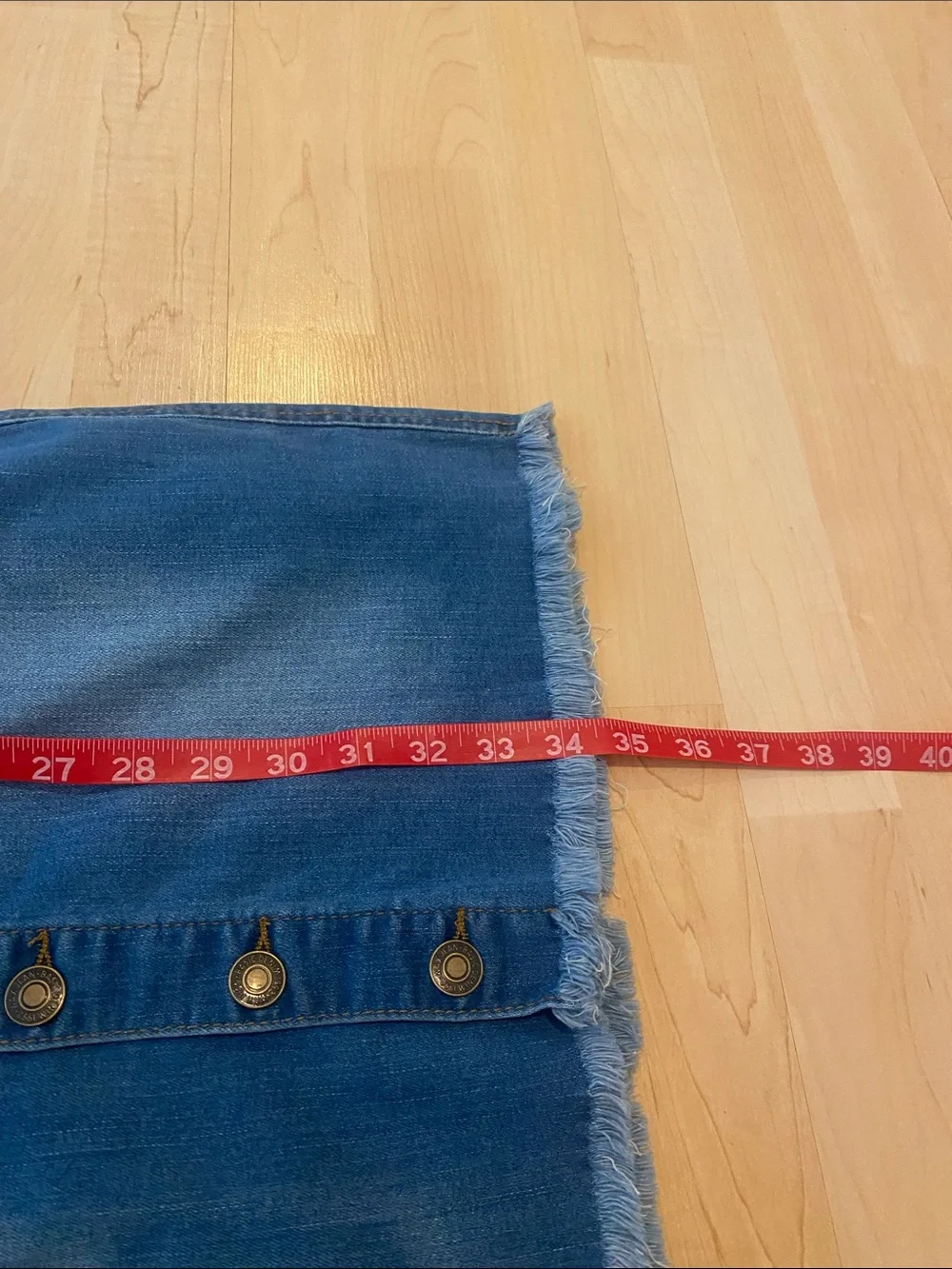 Wax Jean Denim Button Front Pinafore Dress Western Country Rodeo Size Medium - Picture 5 of 5